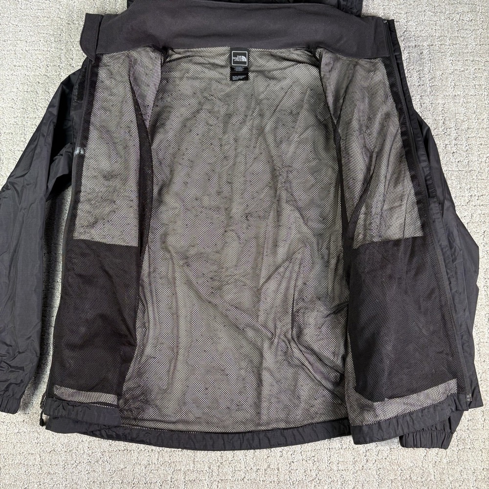 The North Face HyVent Windbreaker Jacket Womens XL Black Full Zip Hooded - Picture 8 of 9